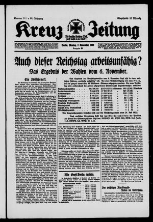 Kreuz-Zeitung on Nov 7, 1932
