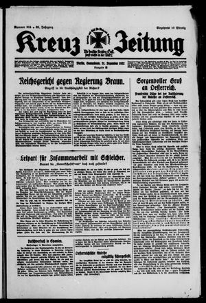 Kreuz-Zeitung vom 31.12.1932
