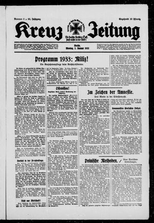Kreuz-Zeitung on Jan 2, 1933