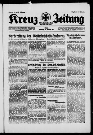 Kreuz-Zeitung vom 10.01.1933