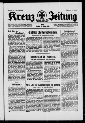 Kreuz-Zeitung vom 20.01.1933