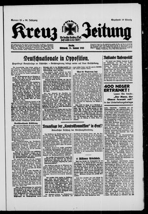 Kreuz-Zeitung vom 25.01.1933