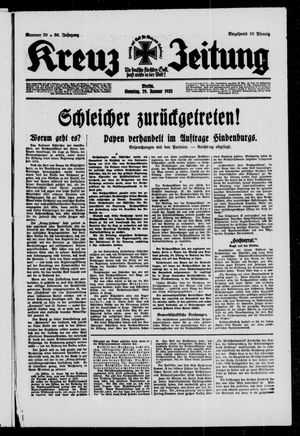Kreuz-Zeitung vom 29.01.1933