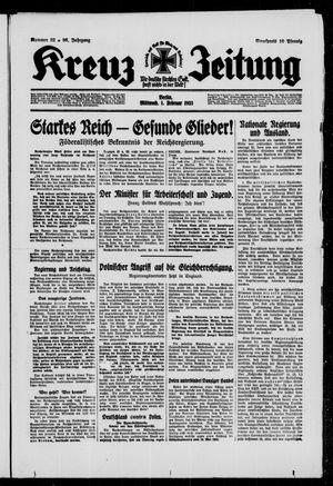 Kreuz-Zeitung vom 01.02.1933