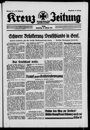 Kreuz-Zeitung vom 23.02.1933