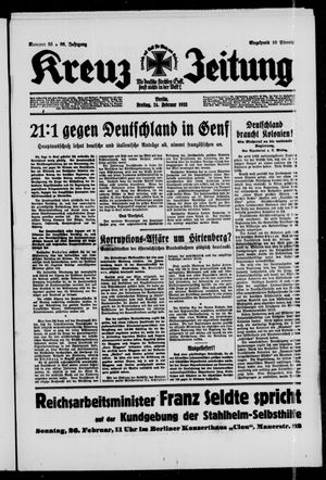 Kreuz-Zeitung vom 24.02.1933