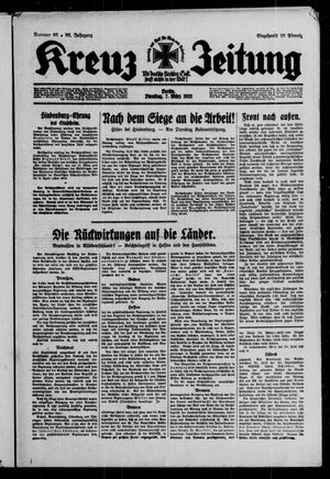 Kreuz-Zeitung vom 07.03.1933