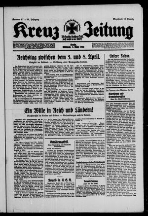 Kreuz-Zeitung vom 08.03.1933