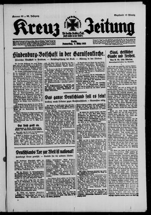 Kreuz-Zeitung vom 09.03.1933