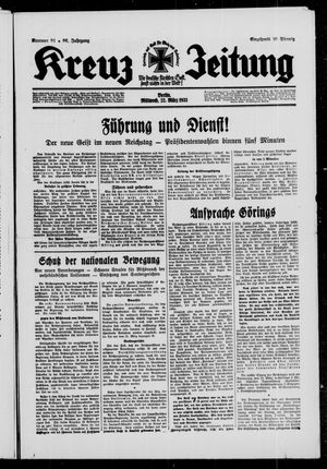 Kreuz-Zeitung vom 22.03.1933