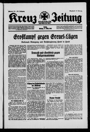 Kreuz-Zeitung vom 27.03.1933