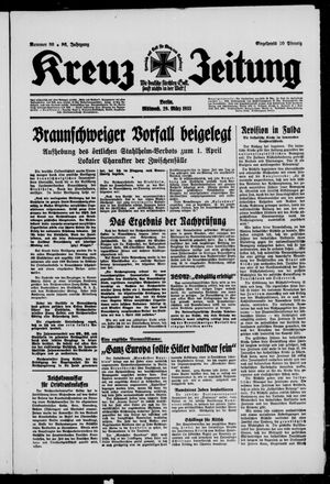 Kreuz-Zeitung vom 29.03.1933