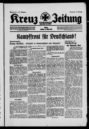 Kreuz-Zeitung vom 31.03.1933