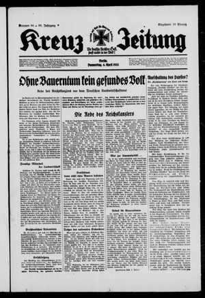 Kreuz-Zeitung vom 06.04.1933
