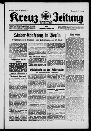 Kreuz-Zeitung vom 20.04.1933