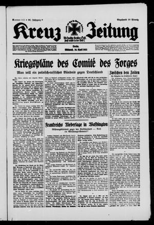 Kreuz-Zeitung on Apr 26, 1933