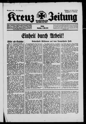 Kreuz-Zeitung vom 02.05.1933