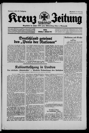 Kreuz-Zeitung vom 03.02.1935