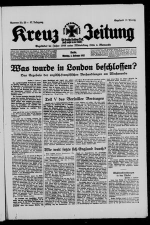 Kreuz-Zeitung vom 04.02.1935