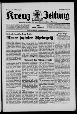 Kreuz-Zeitung vom 06.02.1935