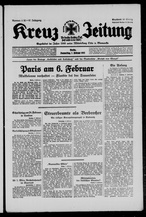 Kreuz-Zeitung vom 07.02.1935