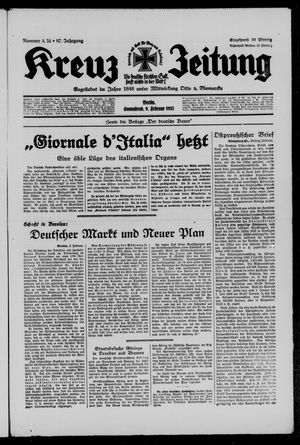 Kreuz-Zeitung vom 09.02.1935