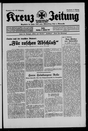 Kreuz-Zeitung vom 17.02.1935