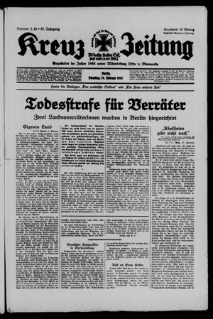 Kreuz-Zeitung vom 19.02.1935