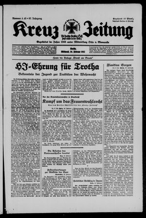 Kreuz-Zeitung vom 20.02.1935