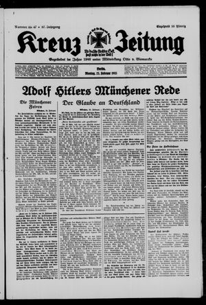 Kreuz-Zeitung vom 25.02.1935