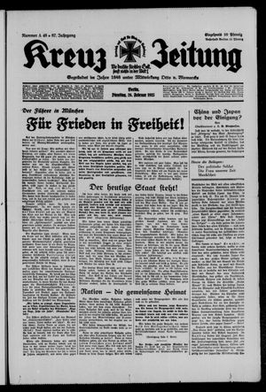 Kreuz-Zeitung vom 26.02.1935