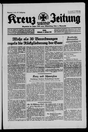 Kreuz-Zeitung vom 27.02.1935