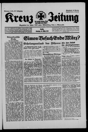 Kreuz-Zeitung vom 10.03.1935