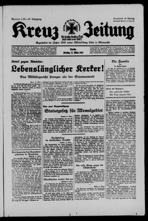 Kreuz-Zeitung vom 15.03.1935