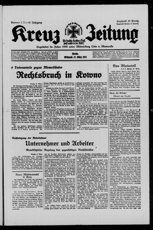 Kreuz-Zeitung vom 27.03.1935