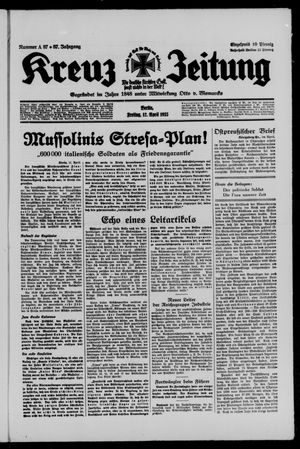 Kreuz-Zeitung vom 12.04.1935