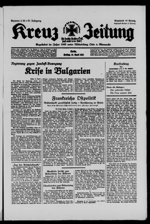 Kreuz-Zeitung vom 19.04.1935