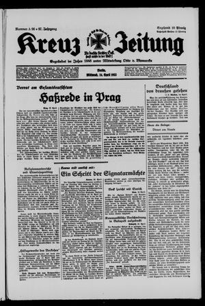 Kreuz-Zeitung vom 23.04.1935