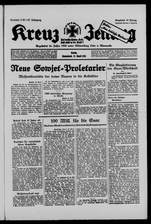 Kreuz-Zeitung vom 26.04.1935