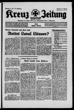 Kreuz-Zeitung vom 07.07.1935