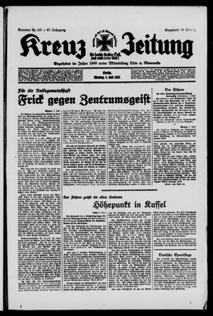 Kreuz-Zeitung vom 08.07.1935