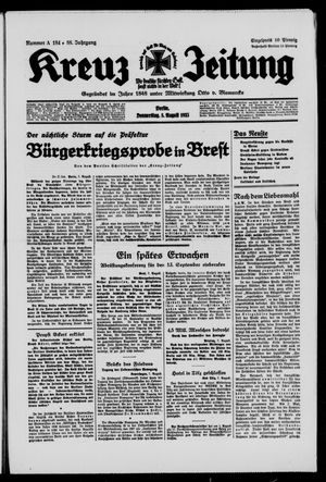 Kreuz-Zeitung vom 08.08.1935