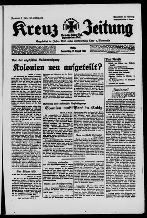 Kreuz-Zeitung vom 22.08.1935