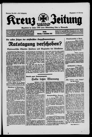 Kreuz-Zeitung vom 02.09.1935