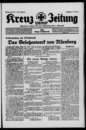 Kreuz-Zeitung vom 16.09.1935