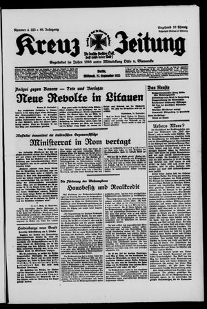 Kreuz-Zeitung vom 25.09.1935