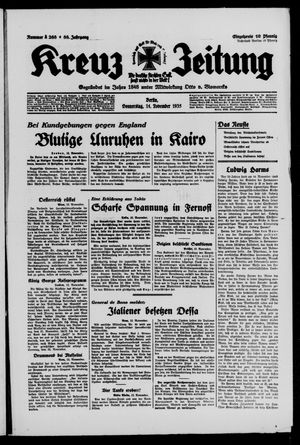 Kreuz-Zeitung vom 14.11.1935