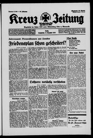 Kreuz-Zeitung vom 14.12.1935