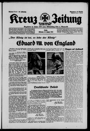 Kreuz-Zeitung on Jan 22, 1936