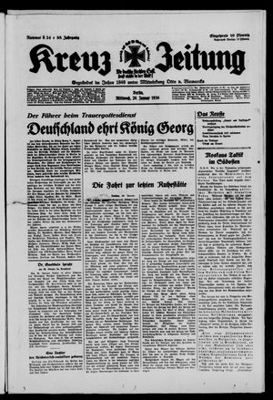 Kreuz-Zeitung vom 29.01.1936